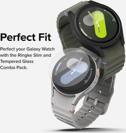 Ringke Slim + Glass | Hoesje + Screen Protector Geschikt voor Samsung Galaxy Watch 7 40MM | Case met 9H Tempered Glass | Matte Zwart — thumbnail 4
