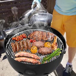 Edelstaal Grillrooster BBQ-System Ø 54.5 cm - Rond Rooster met Handvat voor Weber 57 cm Houtskoolgrills - Pizzasteen Wok Pan — thumbnail 2