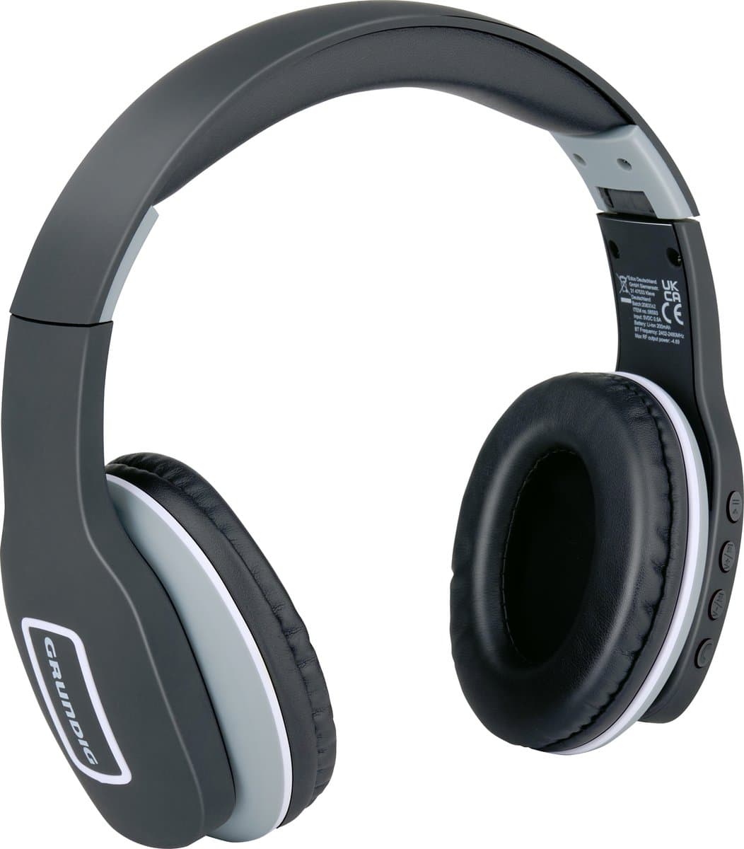 Grundig Bluetooth Koptelefoon - Hoofdtelefoon Draadloos - Over Ear Koptelefoon met 5 Uur Afspeeltijd - Draadloze Koptelefoon met Microfoon - Incl. Audio kabel 3.5mm en USB-C Oplaadkabel — afbeelding 1