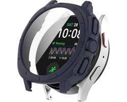 Watch case screenprotector - hoesje - gehard glas - geschikt voor Samsung Galaxy Watch 7 (44 mm) - donkerblauw