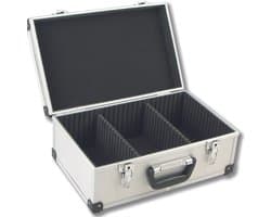 Perel Cd-koffer, 60 cd's, sleutelslot, 2 sleutels, aluminium, 424 x 265 x 173 mm