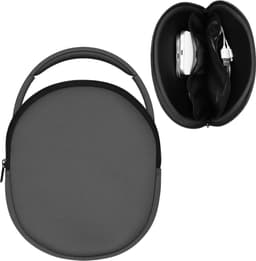 kwmobile headset hoes geschikt voor DOQAUS / H390 / WH-CH520 / WH-CH510 / Evolve 2 75 case - 23 x 21 cm - Neopreen koptelefoon cover - Hoofdtelefoon hoesje met vakjes in grijs — thumbnail 1