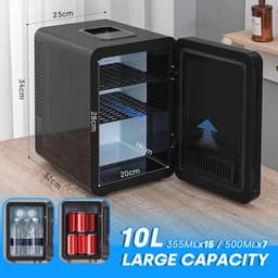 Mini Koelkast 10L - Stille Koelkast met LCD-Temperatuurdisplay voor Huidverzorging, Warm/Koud-functie, Ideaal voor Slaapkamer, Auto, Kantoor en Reizen — thumbnail 5