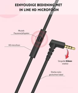 StayPowered Kinder Koptelefoon - Comfortabel en Duurzaam Ontwerp - HD Microfoon - Opvouwbaar Ontwerp - Rijke Stereo Bass - Verwikkelingvrij Nylon Kabel - Verstelbare Pasvorm - Universele 3,5 mm Jack - Zwart/Rood - Levering Sneller dan Aangegeven! — thumbnail 3