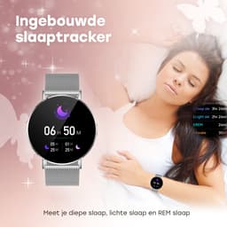 Bizoule Smartwatch Lunita - AMOLED - Zilver - 41mm - Horloge met Belfunctie - Stappenteller - Android en iOS — thumbnail 5