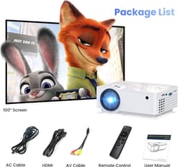Equivera Mini Beamer - Draagbare Beamer - Beamer - Mini Beamer Projector - Projector - Mini Projector — thumbnail 5