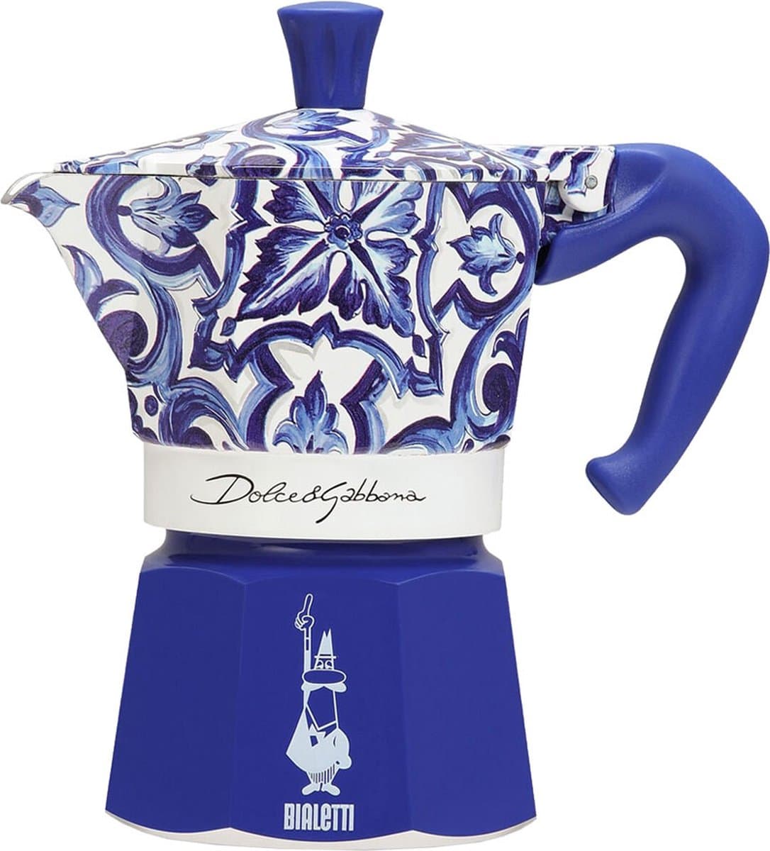 Bialetti 0005345 handmatig koffiezetapparaat Elektrische Moka Express 0,13 l Blauw, Wit — afbeelding 1