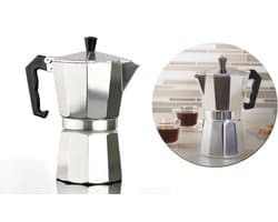 Percolator 3 Kops - Mokkapot Coffee Espresso Maker - Italiaanse Koffiepot Moka Express Pot - 150ml - Zilver Kleurig