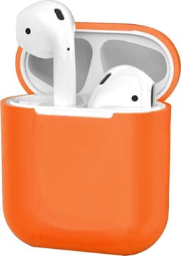 Hoesje - Geschikt voor Apple Airpods 2 - Siliconen Dun Met Clip - Case Cover - Silicone Hoes - Donker oranje — thumbnail 1