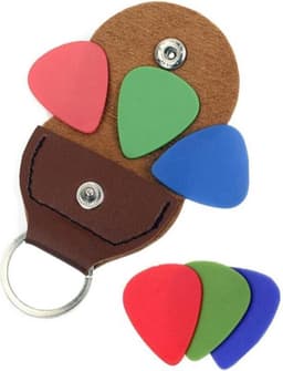 Plectrum Sleutelhanger Inclusief 6 Plectrums - Plectrumhouder - Guitar pick holder -  1 stuks voor aan de sleutelbos-Bruin — thumbnail 1