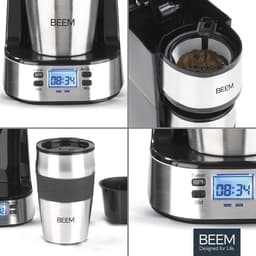 Thermo 2 Go Filterkoffiezetapparaat voor 1 kopje - Thermo - Inclusief 04 l meeneembeker en permanent filter - 24-uurs timer 750 Watt [Roestvrij staal] — thumbnail 3