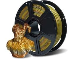 Zijde glanzend snel kleurverloop wisseling regenboog meerkleurig PLA-filament 1 kg spoel 175 mm - zijdestructuur en ultra-hoogglans zijdemetaal