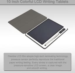 10 inch LCD-tablet tekentablet voor commerciële benodigdheden - Hightech lamineertechnologie - zwart met lederen hoes Digitaal notitieblok — thumbnail 2