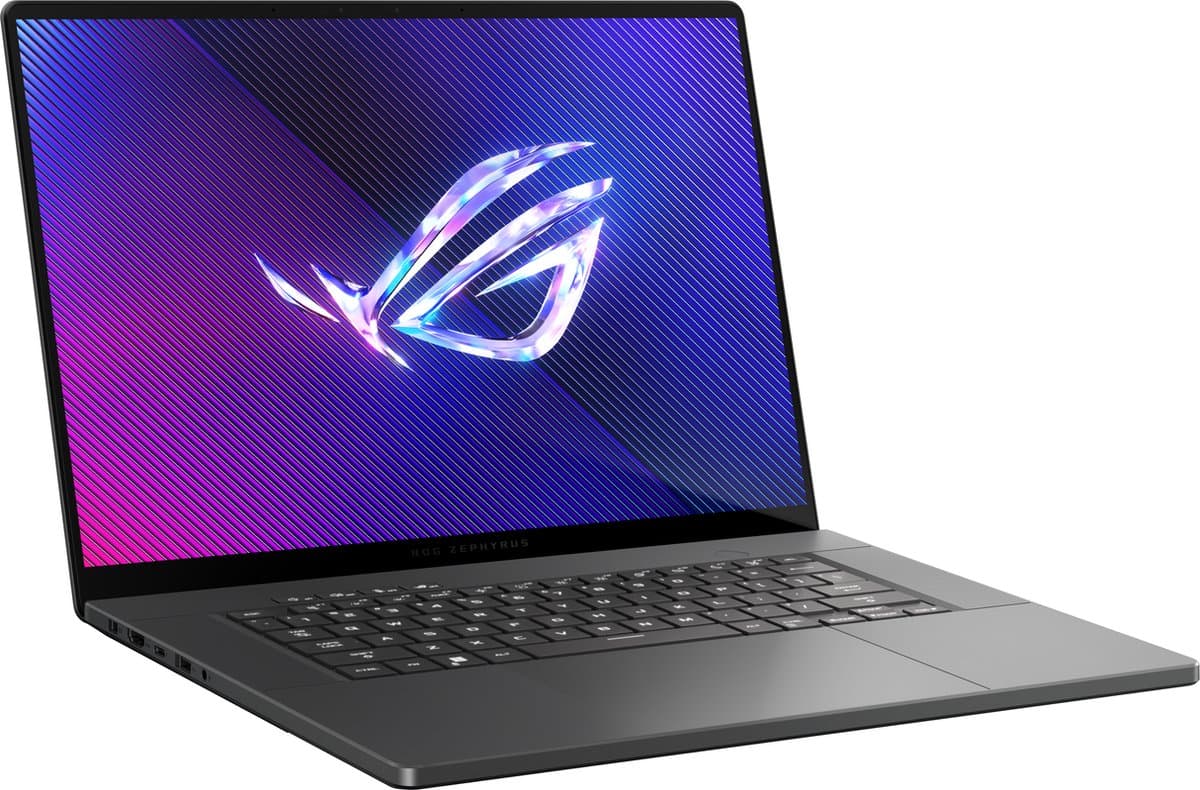 ASUS ROG ZephyASUS ROG Zephyrus G16 GU605MI-QR038W - Laptop OLED - 16" WQXGA - 240 Hz - Intel Core Ultra 7 155H - RTX 4070 - 16GB LPDDR5X - 1TB SSD - Windows 11 Home - Wi-Fi, Bluetooth - tsb QWERTY NL - Grijs — afbeelding 1