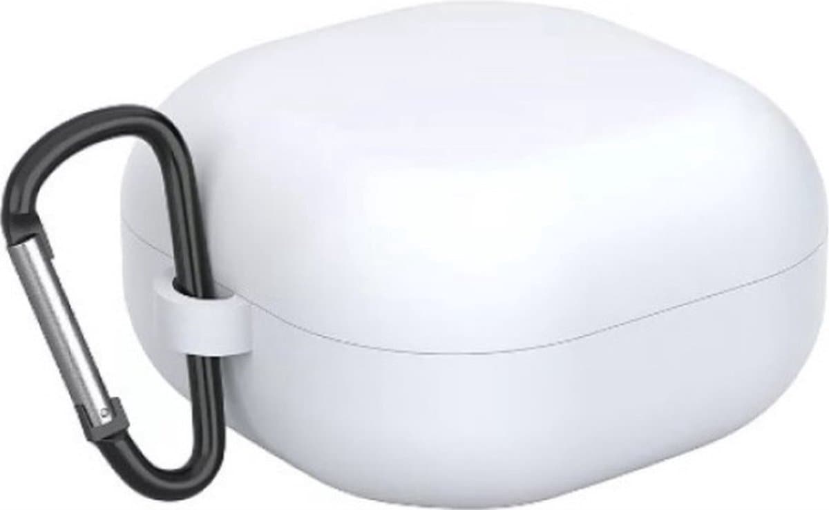 CHPN - Opbergdoosje geschikt voor Galaxy Buds2 Pro - Wit - Siliconen case - Karabijnhaak - Doosje voor pods - Oordopjes opbergen - Siliconen — afbeelding 1