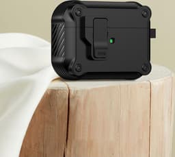 Mobigear Hoesje geschikt voor Apple AirPods Pro 2 Hardcase Hoesje | Mobigear Armor Clip - Zwart — thumbnail 5