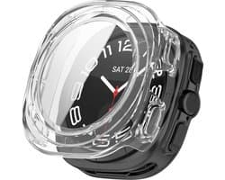 Strap-it Hard case hoesje met screen protector van glas - geschikt voor de Samsung Galaxy Watch Ultra / Ultra 2025 47mm (transparant)