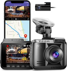 AZDome GS63H Pro 2CH dashcam voor auto - Voor en achter camera - Night vision - Loop recording - 4K resolutie - Wifi - Gps - Parkeermodus - 2.4 inch display - dashcam voor auto — thumbnail 4
