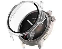 Strap-it Hard case hoesje met glasplaatje - geschikt voor de Amazfit Balance - transparant