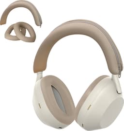kwmobile siliconen cover voor koptelefoon - geschikt voor Sony WH-1000XM5 - Voor band en oorpads - 3x in beige — thumbnail 5
