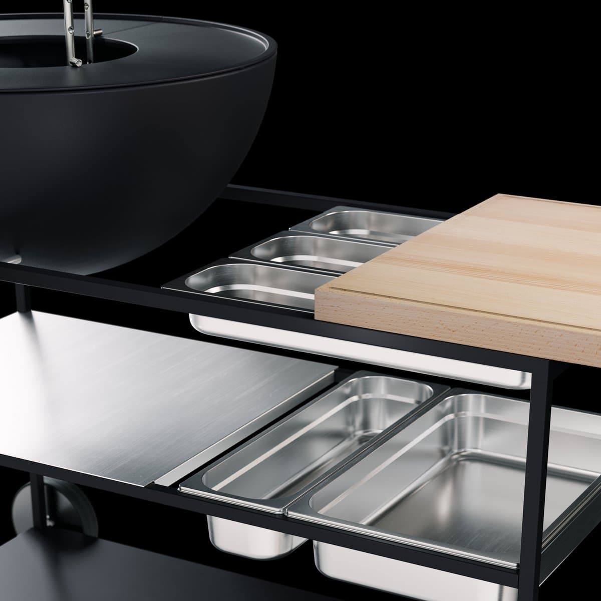 Höfats - Fire Kitchen Schalenset 5-Delig - Roestvast Staal - Zilver — afbeelding 1