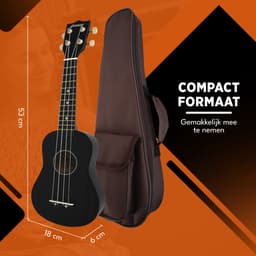 Finesse Ukelele - Starterset - 21" - Ukulele - Kind - Muziekinstrument – Zwart — thumbnail 3