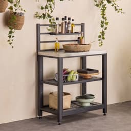 sweeek - Stalen buitenkeuken, grimaud, 80 cm breed met 2 opbergplanken — thumbnail 2