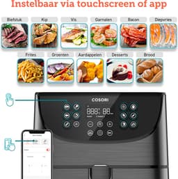 Cosori XL Airfryer - Heteluchtfriteuse 5.5 liter - Inclusief Spiezenrek en 5 Spiezen - met App Connectie – Zwart — thumbnail 18