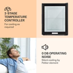Klarstein Minibar Barmodel Koelkast - 24 Liter - glas - 0dB - Zwart - Minikoelkast - 5-15°C - voor Hotelkamer voor Kantoor - Stil Compact - Mini Fridge Kleine Koelkast Hotelkoelkast Drankkoeler Compact Koelkast — thumbnail 25