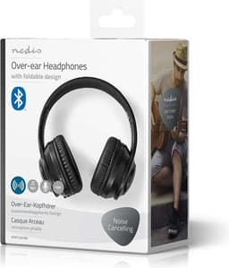 Nedis Draadloze Over-ear Koptelefoon - Maximale batterijduur: 16 uur - Ingebouwde microfoon - Drukbediening - Ondersteuning voor spraakbesturing - Volumebediening - Inclusief reiskoffer - Zwart — thumbnail 5