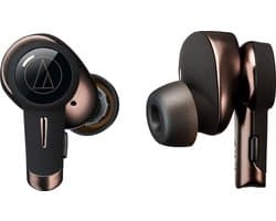 Audio-Technica ATH-TWX9 hoofdtelefoon/headset Hoofdtelefoons Draadloos In-ear Muziek Bluetooth Bruin