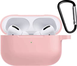 Hoesje - Geschikt voor Apple AirPods Pro 2 - met Clip - Siliconen Hoes - Silicone Case Cover - Lichtroze — thumbnail 2