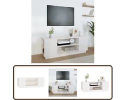 vidaXL Tv-meubel - 110x35x40,5 cm - Wit Grenenhout Televisie Kast - Houten Tv Stand - Tv Meubels - Salontafel - Livingroom Furniture