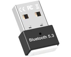 Bluetooth 5.3 USB adapter voor PC en Laptop - Bluetooth Dongle - Receiver - ontvanger - Windows 11/10/8.1/8/7 Plug and Play - zwart