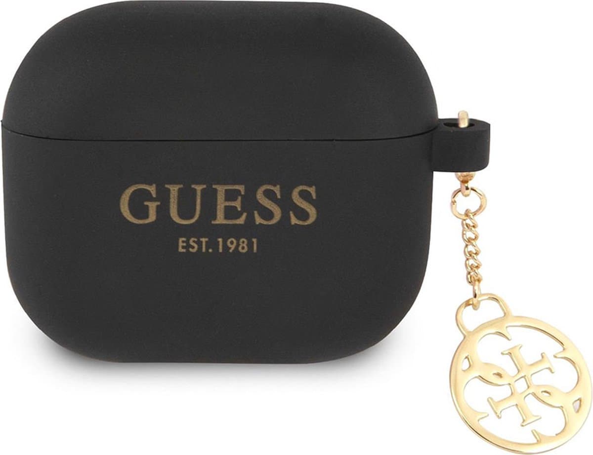 Guess Charms Silicone Case voor Apple Airpods 3 - Zwart — afbeelding 1