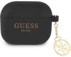 Guess Charms Silicone Case voor Apple Airpods 3 - Zwart