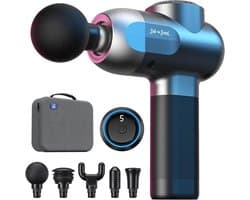 Diepweefsel Massagepistool met 5 Snelheden en 5 Siliconen Massagekoppen voor Spierherstel en Pijnverlichting