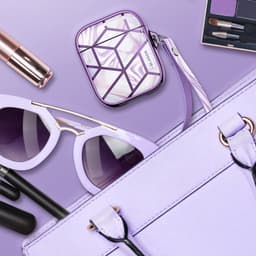 Supcase Cosmo natuursteen hoesje voor AirPods 1 en 2 - paars — thumbnail 1