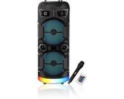Bluetooth speaker - Party Speaker - Draadloze muziek Box - Speakers - Discolichten - 1200 watt - LED verlichting - Bluetooth - Karaoke - FM radio