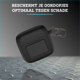 Somstyle Hoesje met Clip Geschikt voor JBL Tour Pro 3 - Siliconen Case Cover voor Draadloze Oordopjes - Zwart — thumbnail 5