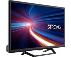 STRONG - TV 24” (60 cm) HD SRT24HE4023C - TV 12V Ideaal voor caravans, campers, boten - Drievoudige tuners - 2 Poorten HDMI (1 ARC) + 1 Poort USB + Mini-AV + Terrestrisch/Sat - Zwart