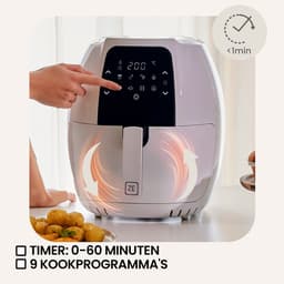 Zeegma KNAPPER GRAND Airfryer XXL - Heteluchtfriteuse 1800 W met 9 Kookprogramma’s, 6L Mand, 7,7L Kom, Temperatuurbereik van 60-200°C, Vaatwasmachinebestendig, Snelle Opwarming en Vetvrije Bereiding van Maaltijden voor het Hele Gezin — thumbnail 12