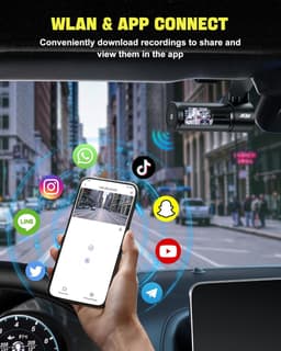 Dashcam - Daschcams - Auto - Camera - Vooruit - Achteruit - Video - Autobeveiliging - Parkeerbeveiliging - Recording - Dag en Nacht - Schadepreventie — thumbnail 2