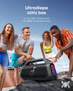 soundcore Anker Boom 2 Plus Buitenluidspreker - Bluetooth - 140W - 2+2 kanalen - BassUp 2.0 - 20 uur - Snel opladen - IPX7 - Waterdicht - RGB-verlichting - USB-C - Powerbank - Voor kamperen - Strand - Tuin — thumbnail 5