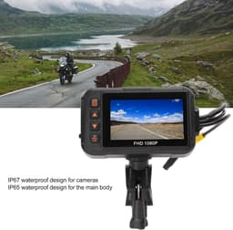 Motorcycle Dashcam 1080P Front Rear Camera Video 30 FPS Double Wide Angle Waterproof Driving Recorder Support Loop Recording G-Sensor Parking Monitoring - 3 Inch — thumbnail 3