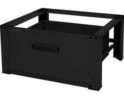 Wasmachine verhoger, Wasmachine Onderstel 63x54x31 cm met lade in zwart ML design