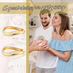 Set van 2 damesarmbanden van roestvrij staal in goud en zilver, elegante sieraden met stevige pasvorm, perfect als cadeau voor mama, vriendin of dochter — thumbnail 4