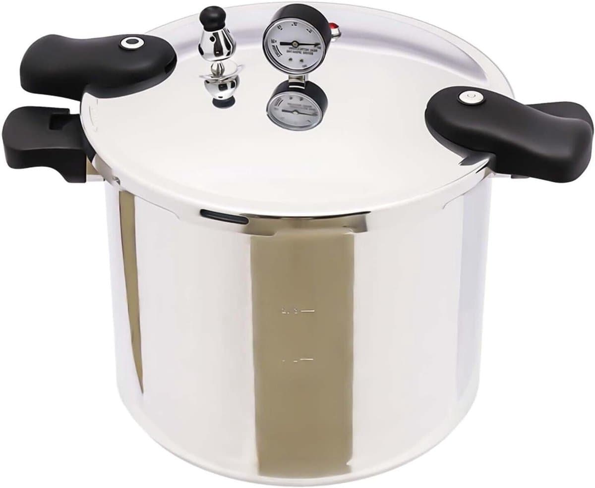 22 l pressure cooker, stainless steel pressure cookers, steam cooker, duukklo, tencere, pressure cooker, short handle, pressure cooker, kitchen, gas, cooking pan for family, hotels, kitchen — afbeelding 1