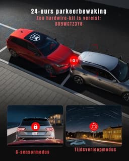 TIM® Dashcam Voor en Achter - Dashcam - Parkeermonitor - Nachtzicht - Zwart - 10cm x 4cm x 3cm — thumbnail 5