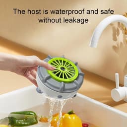 Groentewasmachine Elektrisch - Groentespinner Voedselreiniger - Hygiënisch Eten Bereiden - USB Oplaadbaar - 115 x 115 x 75 cm - Wit — thumbnail 5